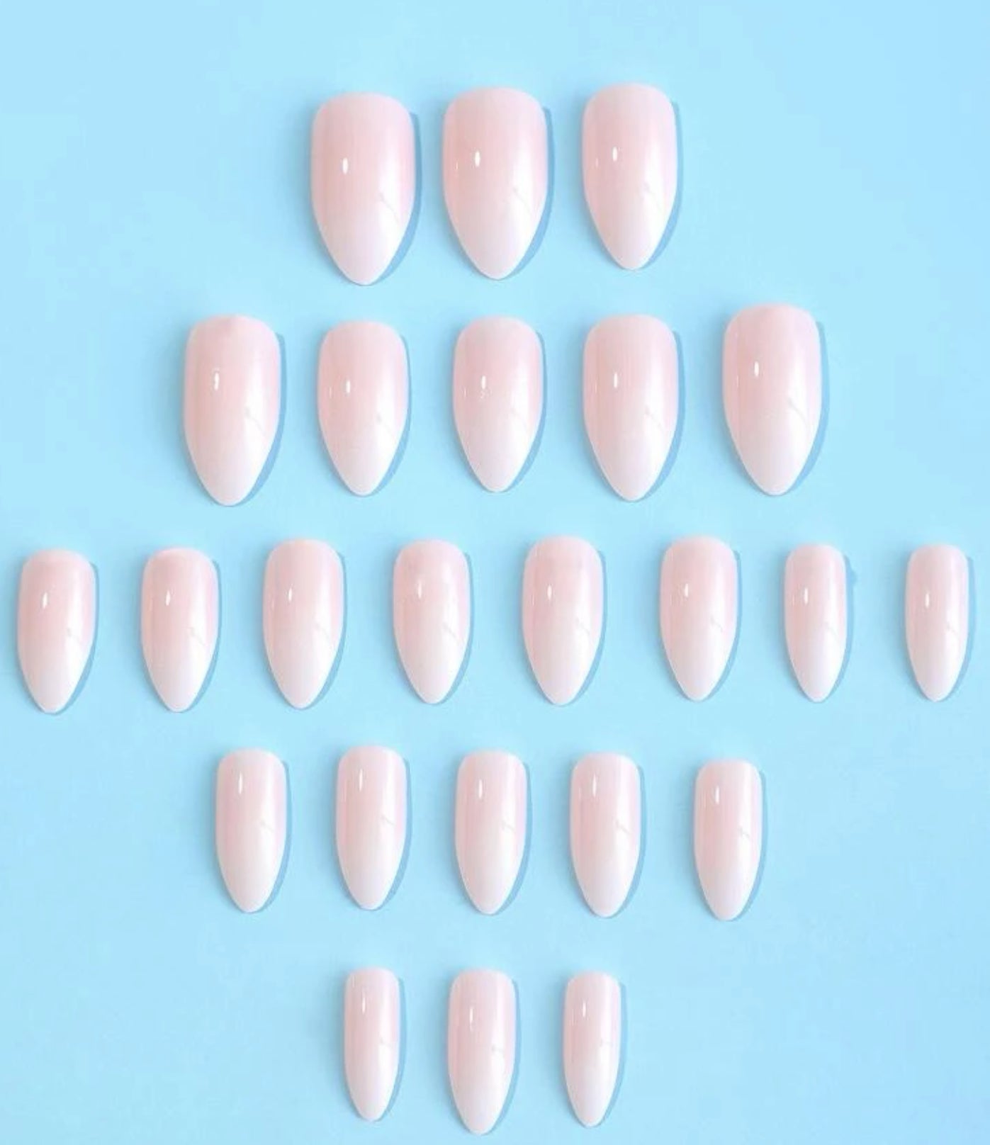 24Pc Almond Nails set in Elegant Cream color - Press-on Express