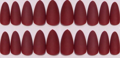 96Pc Almond Nails Set in Four Shades of Pinks/Reds/Neutrals - Press-on Express