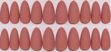 96Pc Almond Nails Set in Four Shades of Pinks/Reds/Neutrals - Press-on Express