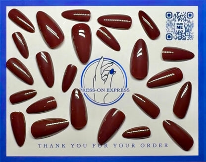 24pc Solid Color Almond Nails