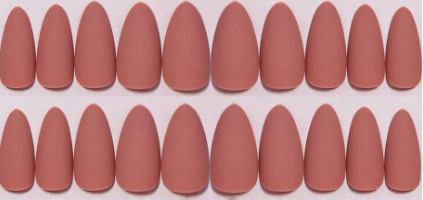 96Pc Almond Nails Set in Four Shades of Pinks/Reds/Neutrals