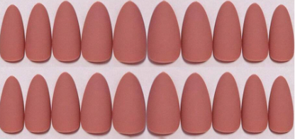 96Pc Almond Nails Set in Four Shades of Pinks/Reds/Neutrals